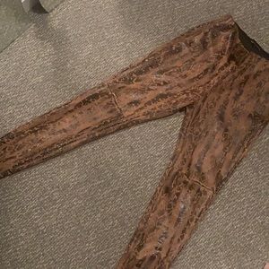 Brown snake skin pants